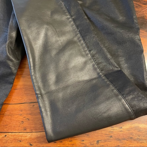 H&M black vegan leather and coated black pants, size 14. - Picture 6 of 10